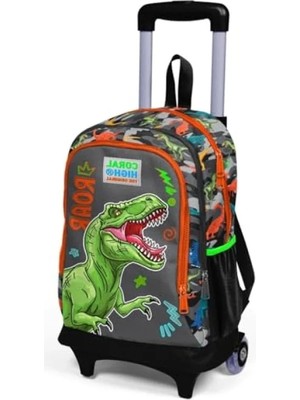 Hakay Işıklı Tekerlekli Çekçek Okul ve Seyahat Çantası (Gri)