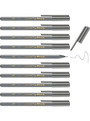 Hakay Gri Fineliner Kalem Seti - 0,3 mm Uç, 10 Adet