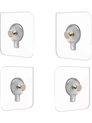 Hakay 4 Adet Yapışkanlı Duvara Monte Kanca Seti, Iz Bırakmayan