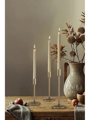 Hakay 3'lü Paslanmaz Dekoratif Şamdan Mumluk Seti