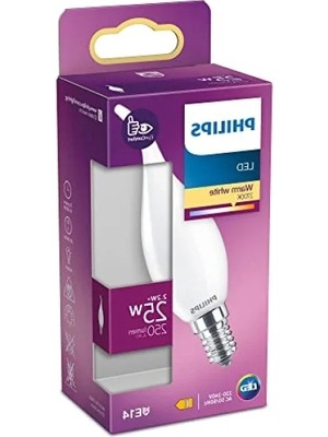 Hakay Dim Edilmeyen 25W E14 Mum Tipi Sıcak Beyaz LED Ampul