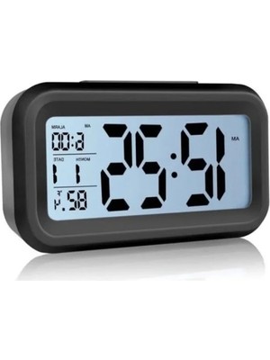 Hakay Akıllı Dijital Masa Saati - Alarm ve Karanlık Sensörlü