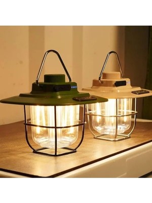 Hakay Vintage LED Kamp Lambası - Suya Dayanıklı 5000 Mah Pil