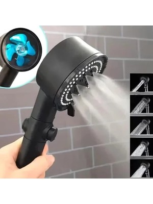 Hakay 5 Fonksiyonlu Duş Başlığı, El Duşu, Siyah