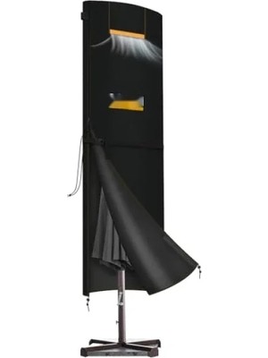 Hakay Su Geçirmez Bahçe Şemsiye Kılıfı, Hava Koşullarına Dayanıklı, 240-57/57 Cm, Siyah