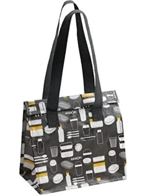 Hakay Desenli Gri Öğle Yemeği Çantası - %100 Polipropilen