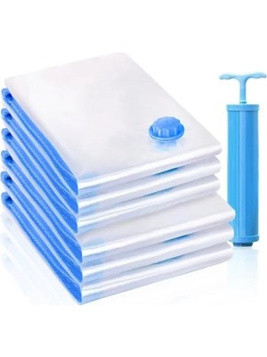 Hakay 6 Adet Vakumlu Torba Seti - Kıyafet ve Yatak Örtüsü Saklama