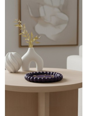 Dekoratif Mor Bubble Takı - Aksesuar Tabağı + Sunum Tepsisi + Anahtar Organizer + Mumluk