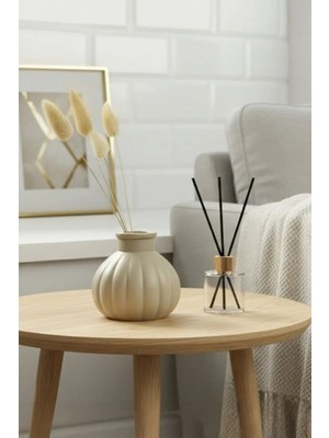 Bej Tasarım Oval Beton Vazo