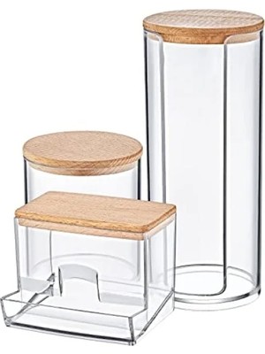 Hakay Çok Amaçlı 3'lü Şeffaf Akrilik Organizer Set
