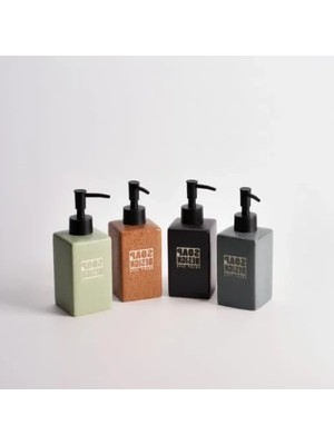 Hakay Mat Taş Dokulu 500ML Seramik Sıvı Sabunluk, Siyah Pompa