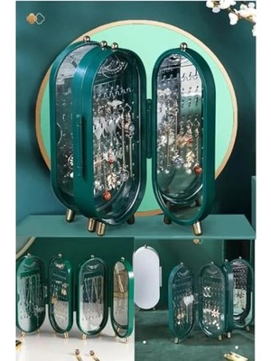 Hakay 4 Bölmeli Takı Organizeri – Aynalı Takı Askısı ve Düzenleyici