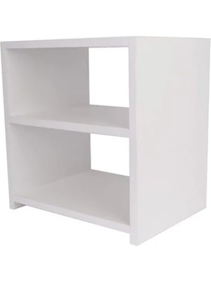 Hakay Iki Raflı Çok Amaçlı Beyaz Komodin