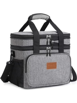 Hakay Genişleyebilen Termal Yemek Taşıma Çantası - Çift Bölmeli