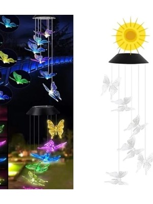 Hakay Güneş Enerjili Renk Değiştiren Kristal Kelebek Aydınlatma