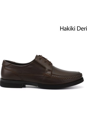 Gönderi(r) Erkek Kahve Antik  Bağcıklı Hakiki Deri Klasik Ayakkabı