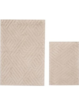 Hakay Yıkanabilir 2'li Banyo Paspas Seti, Bej Renk
