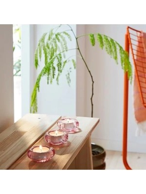 Hakay Pembe Tealight Mumluk - 3 cm