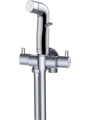 Hakay Çiftli Ara Musluk Seti - 1/2" Giriş, 120 cm Spiral Hortum