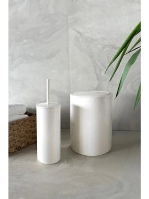 Hakay Beyaz Renkli 2'li Banyo Seti - Şık ve Kullanışlı