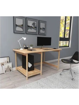 Vivense Woodface Lisa Doğal Ahşap Çalışma Masası, Naturel