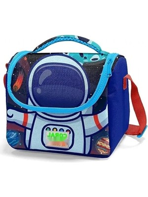 Hakay Mavi Astronot Temalı Çocuk Beslenme Çantası