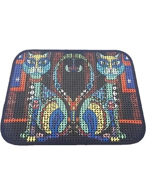 Hakay Elekli Desenli Kedi Tuvalet Önü Paspası, 60X45 cm