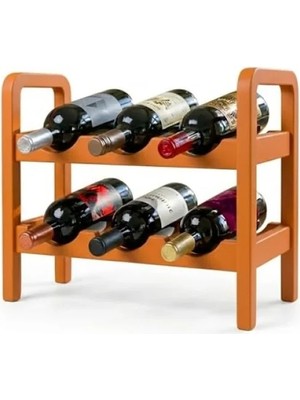 Hakay 2 Katlı Ahşap Şaraplık, Modern Tasarım, Şişe Rafı