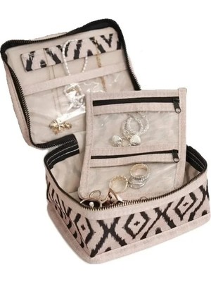 Hakay Seyahat Için Kompakt Takı ve Makyaj Düzenleyici Çantası