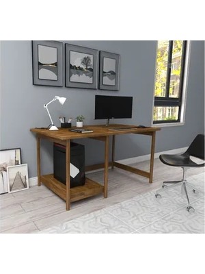 Vivense Woodface Lisa Doğal Ahşap Çalışma Masası, Ceviz