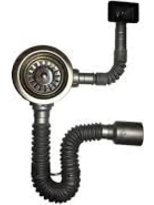 Hakay Üstten Taşmalı Körüklü Lavabo Sifonu - 115 mm Çap