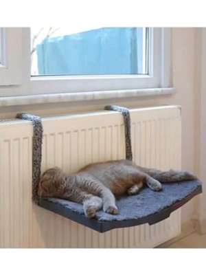 Hakay Antrasit Renk Vantuzlu Kalorifer Kedi Yatağı