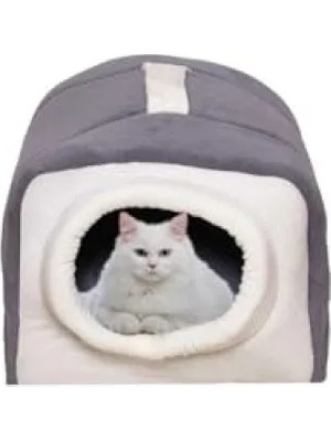 Hakay Yıkanabilir Taşınabilir Kedi Yatağı Yuvası, Gri, Tek Ebat