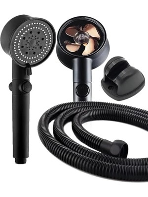 Hakay 5 Fonksiyonlu Siyah Turbo Fan Duş Seti