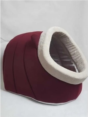 Hakay Bordo Polar Kulaklı Kedi ve Küçük Irk Köpek Yatağı, Xl