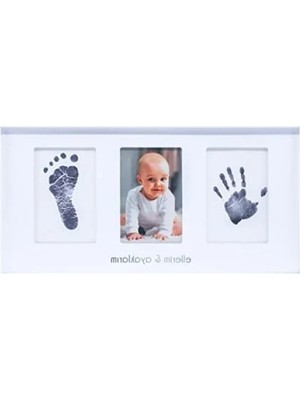 Hakay Bebek El ve Ayak Izi Fotoğraf Çerçevesi Seti - Mürekkepsiz Baskı Kiti ile