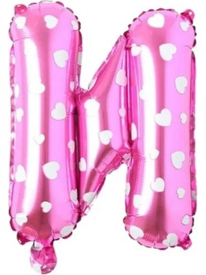 Hakay Pembe Kalpli N Harfi Folyo Balon - 16 Inç