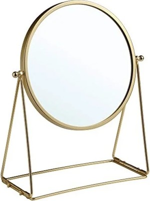 Hakay Yuvarlak Altın Renk Masa Aynası - 17 cm