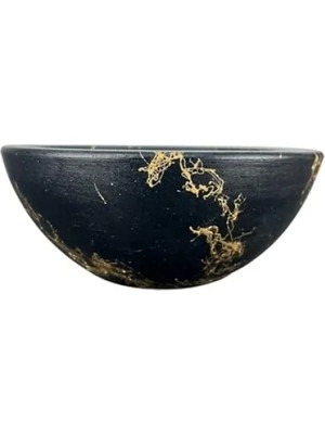 Hakay Siyah Gold Mermer Efektli Toprak Saksı - 20 cm Çap