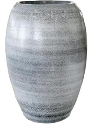 Hakay Siyah Uzun Seramik Saksı - 20X30 cm