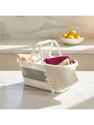 Hakay Katlanabilir Silikon Çamaşır Sepeti - 17 Litre Kapasite