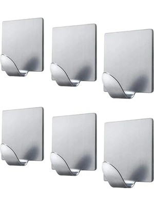 Hakay Yapışkanlı Metal Askı, Gümüş Renk, 2x2 cm