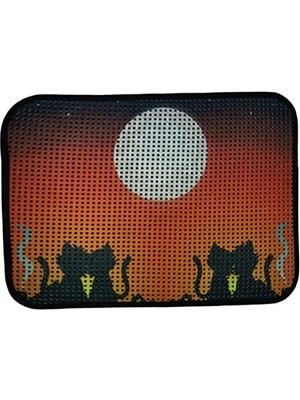 Hakay Elekli Desenli Kedi Tuvalet Önü Paspası 60X45 cm