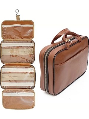 Hakay Premium Seyahat Makyaj Çantası - Bavul Düzenleyici (Kahverengi)