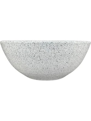 Hakay Beyaz Granit Toprak Saksı 20 cm Çap