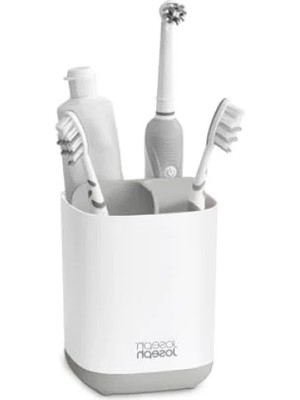 Hakay Çok Amaçlı Diş Fırçası Kabı, Kompakt Banyo Saklama, Beyaz-Gri