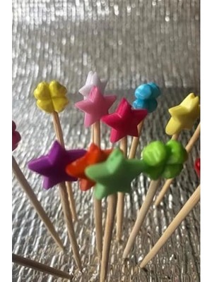 Hakay 100 Adet Renkli Yıldız ve Yonca Figürlü Sunumluk Kürdan