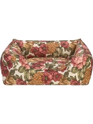 Hakay Gül Desenli Orta Boy Köpek Yatağı 65X80CM