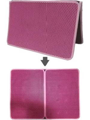 Hakay Elekli Kedi Tuvalet Önü Paspası, 82X60 cm (Pembe)