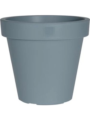 Hakay Gri Renkli 40 cm Çapında Yuvarlak Plastik Saksı